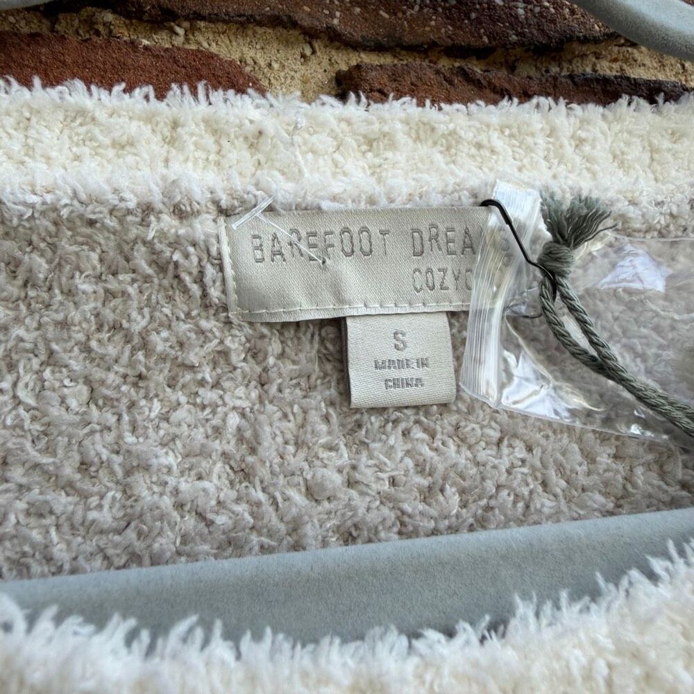 Barefoot Dreams Women's CozyChic Seaside Crew Neck Pullover Cream Zebra S NEW - Picture 4 of 6